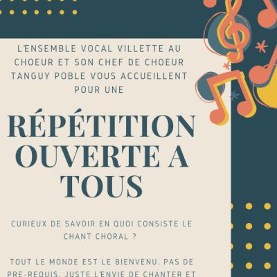 Affiche répétition ouverte 9 mai 2026 icone